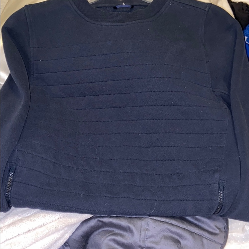 Navy textured Lululemon crew neck
